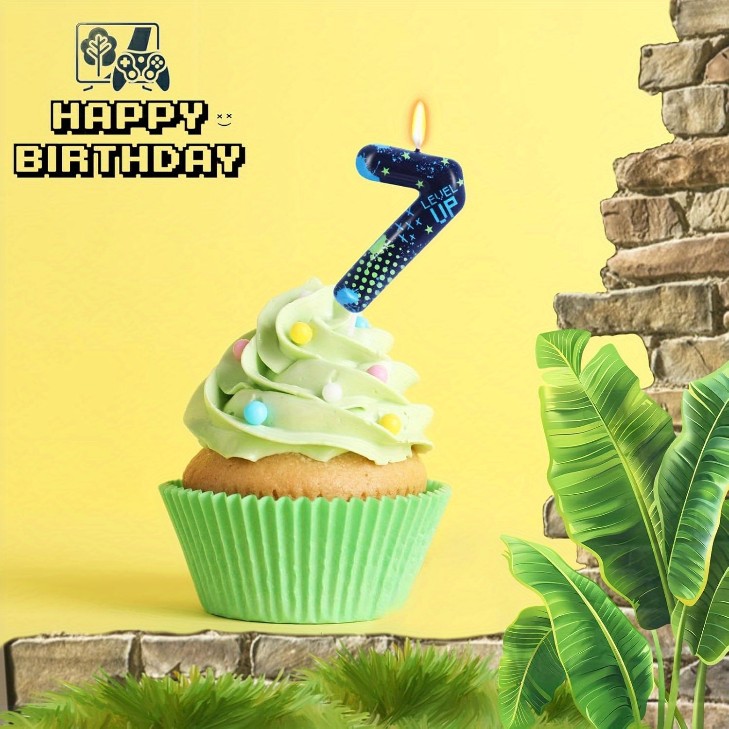 Blue Game Boy 0-9 Birthday Can - Supplies Of Candle 评论和价格