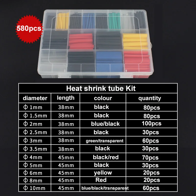 580pcs/Set Waterproof Shrinkag - Shrink Sleeve Pvc 评论和价格
