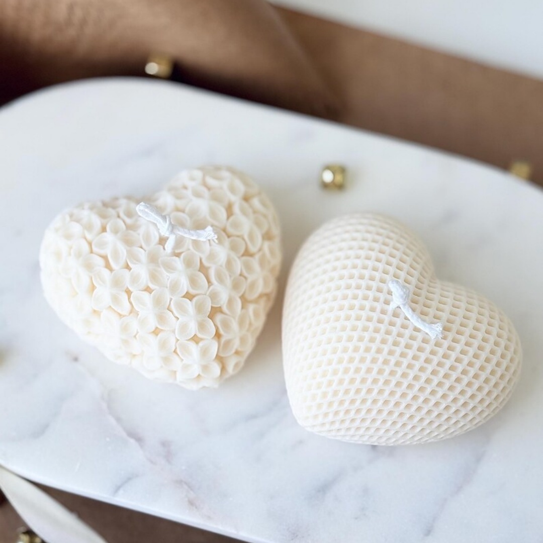 2PCS Love Candle Mold 3D Flowe - Candle Fragrance Supplies 评论和价格