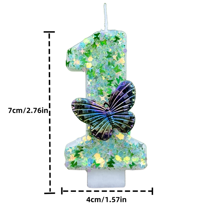 1Pc Green Sequins Number 0-9 B - Supplies Of Candle 评论和价格